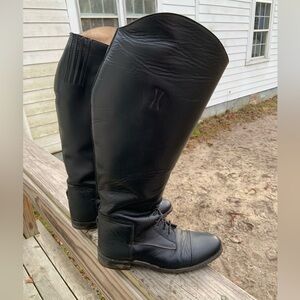 Effingham black plus calf English field boots size 9
